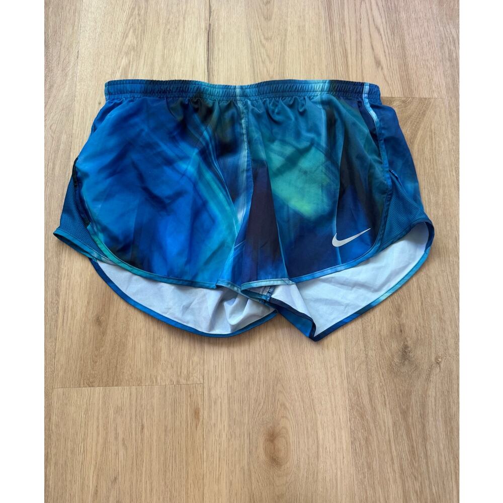 EUC! Nike Mid-Rise Lined Running Short - Blue Multi - Size Medium